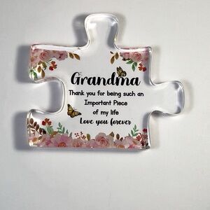 Floral Puzzle Piece Keepsake for Grandma